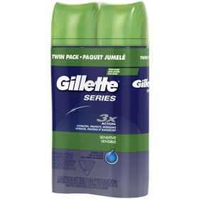 Gillette Series Soothing Shave Gel for Men with Aloe Vera, Twin Pack, 14 oz