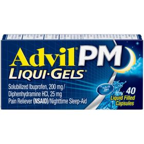 Advil PM Liqui-Gels Pain and Headache Reliever Ibuprofen Capsules;  40 Count
