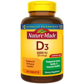 Nature Made Vitamin D3 1000 IU (25 mcg) Tablets;  350 Count