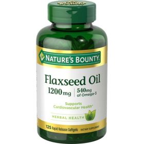 Nature's Bounty Flaxseed Oil Softgels;  1200 mg;  125 Count