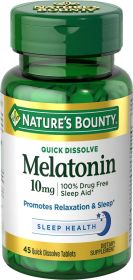 Nature's Bounty Melatonin Sleep Aid Tablets;  10 mg;  45 Count