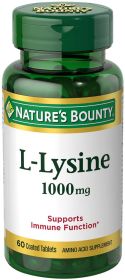 Nature's Bounty L-Lysine Tablets;  1000 mg;  60 Count