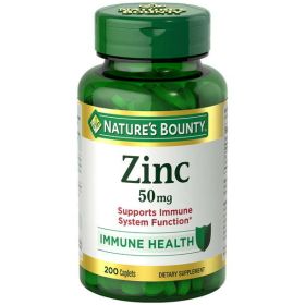 Nature's Bounty Zinc Supports Immune System Caplets;  50 mg;  200 Count