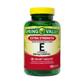 Spring Valley Extra Strength Water Dispersible Vitamin E Softgels Supplement;  450 mg;  100 Count
