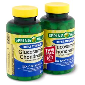 Spring Valley Triple Strength Glucosamine Chondroitin Supplement Twin Pack;  80 Count
