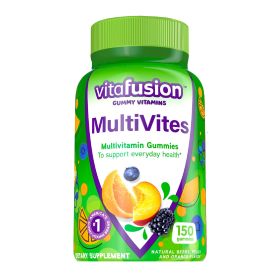 Vitafusion MultiVites Multivitamins Gummy for Adults;  Berry;  Peach and Orange Flavored;  150 Count