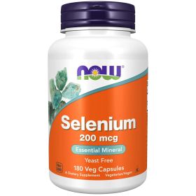NOW Supplements, Selenium (L-Selenomethionine) 200 mcg, Essential Mineral*, 180 Veg Capsules