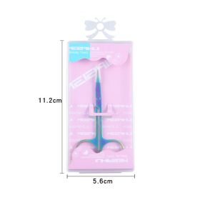 Stainless Steel Beauty Scissors (Option: Color titanium-Plastic box paper card)
