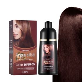 Argan Oil Color Shampoo Hair Dye (Option: 02 Dark Brown-500ml)