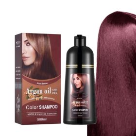 Argan Oil Color Shampoo Hair Dye (Option: 04 Grape Red-500ml)