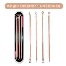 Acne and Blackhead Tools 4-piece Set (Option: Rose Gold Boxed)