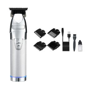 Rechargeable Household Hair Clippers (Option: Silvery USB)