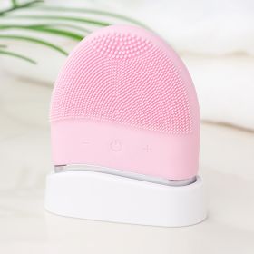Mini Ultrasonic Facial Brush (Option: Pink Manual-Facial Cleaner)