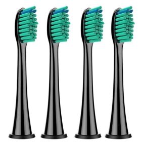 Electric toothbrush replacement heads (Color: Black)