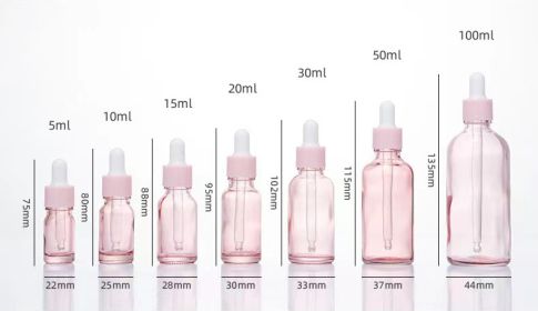Glass Oil Dropper Bottles (Option: Pink-100ml)