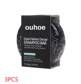 Organic Bamboo Charcoal Shampoo Bar (Option: 60g-3PCS)