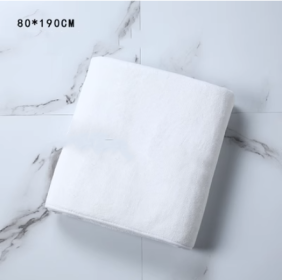 Pure Cotton Large Bath Towel (Option: White bed bath towel 80x190)